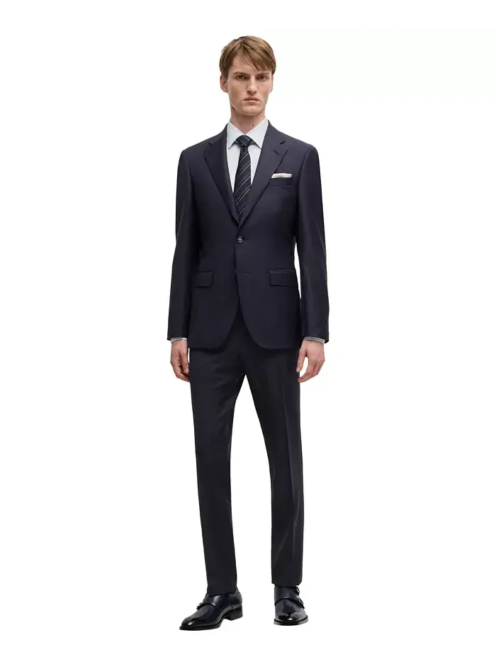 Мужской костюм Slim-Fit из чистой шерсти Hugo Boss — изображение 3 из 4, синий