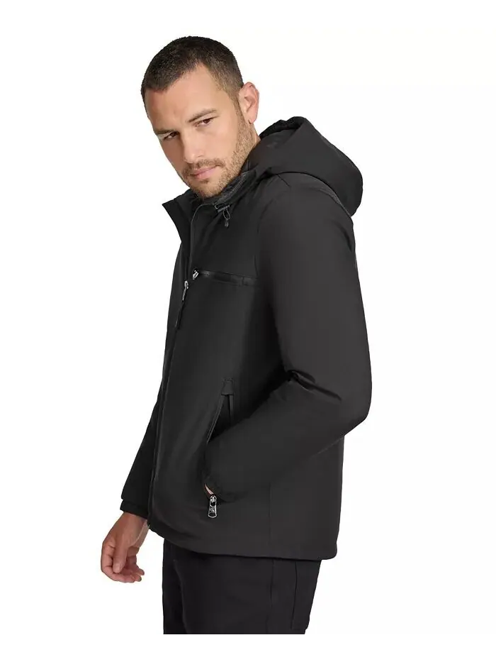 Мужская куртка Infinite Stretch с капюшоном, водонепроницаемая Calvin Klein — изображение 3 из 6, черный