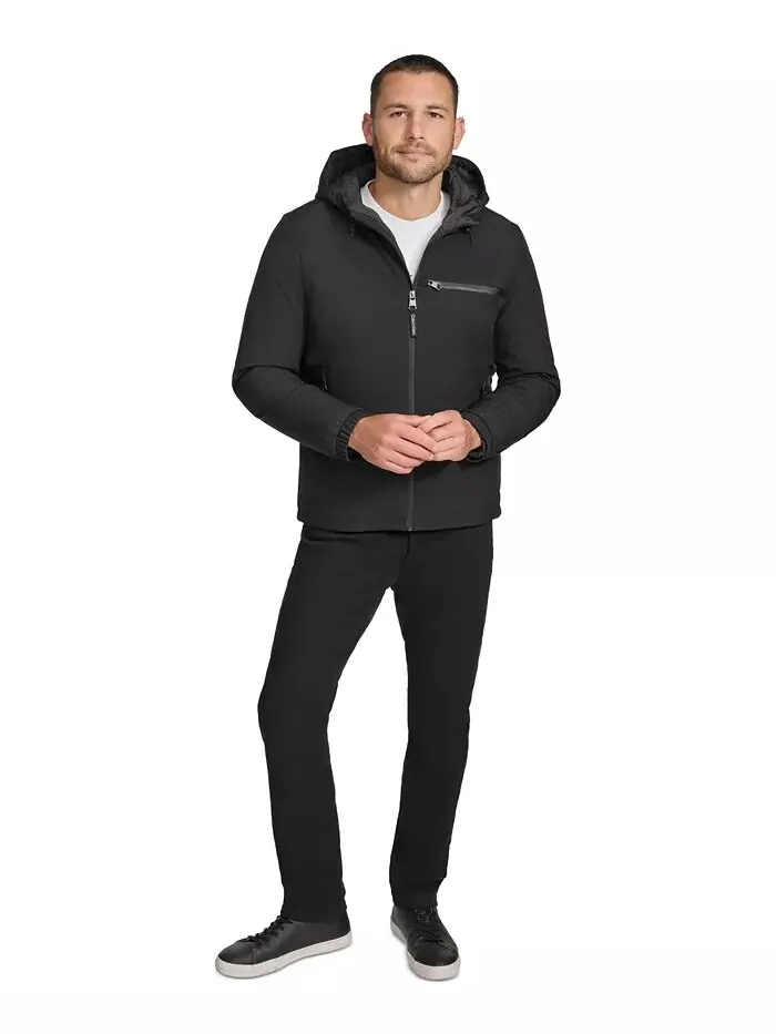 Мужская куртка Infinite Stretch с капюшоном, водонепроницаемая Calvin Klein — изображение 6 из 6, черный