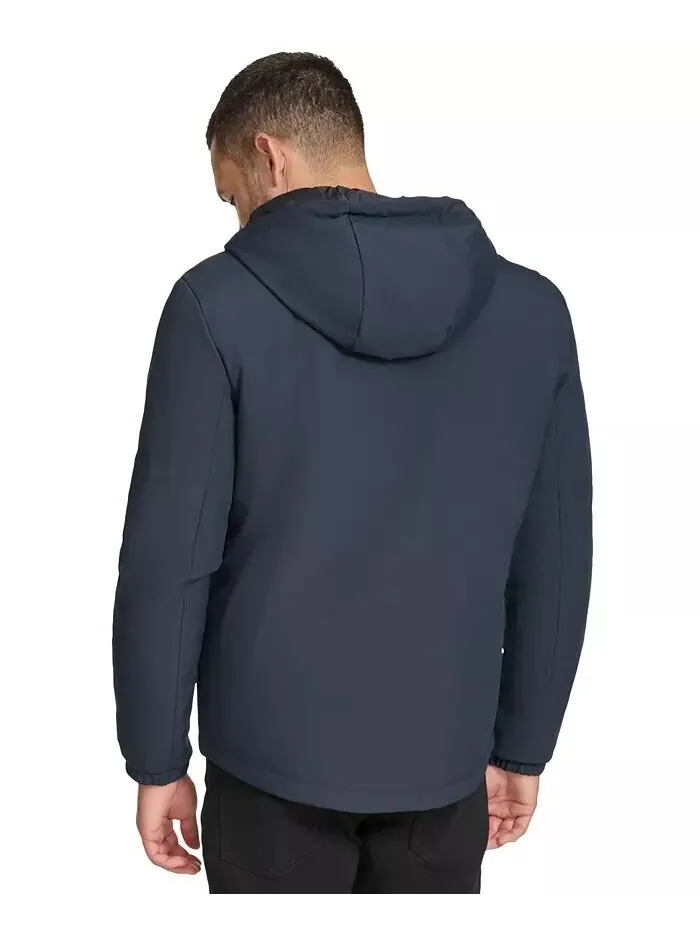 Мужская куртка Infinite Stretch с капюшоном, водонепроницаемая Calvin Klein — изображение 2 из 6, темно-синий
