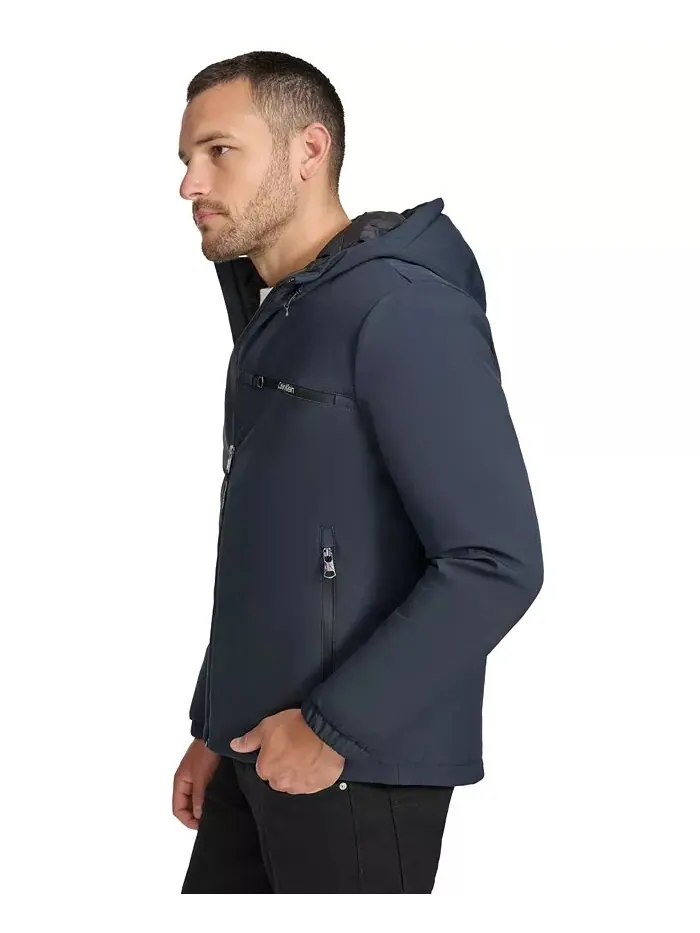 Мужская куртка Infinite Stretch с капюшоном, водонепроницаемая Calvin Klein — изображение 3 из 6, темно-синий