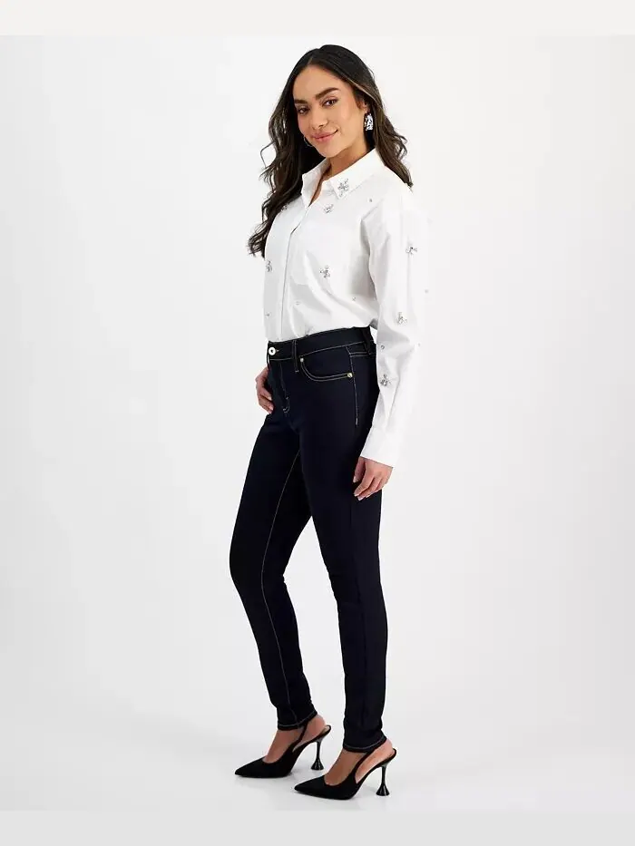 Джинсы Petite Skinny Leg I.N.C. International Concepts — изображение 6 из 6, темный индиго