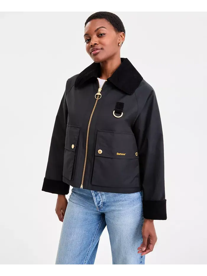 Женская куртка Nora с большим воротником Barbour — изображение 1 из 4, черный