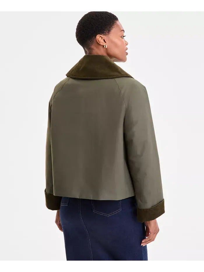 Женская куртка Nora с большим воротником Barbour — изображение 2 из 5, оливковый/коричневый