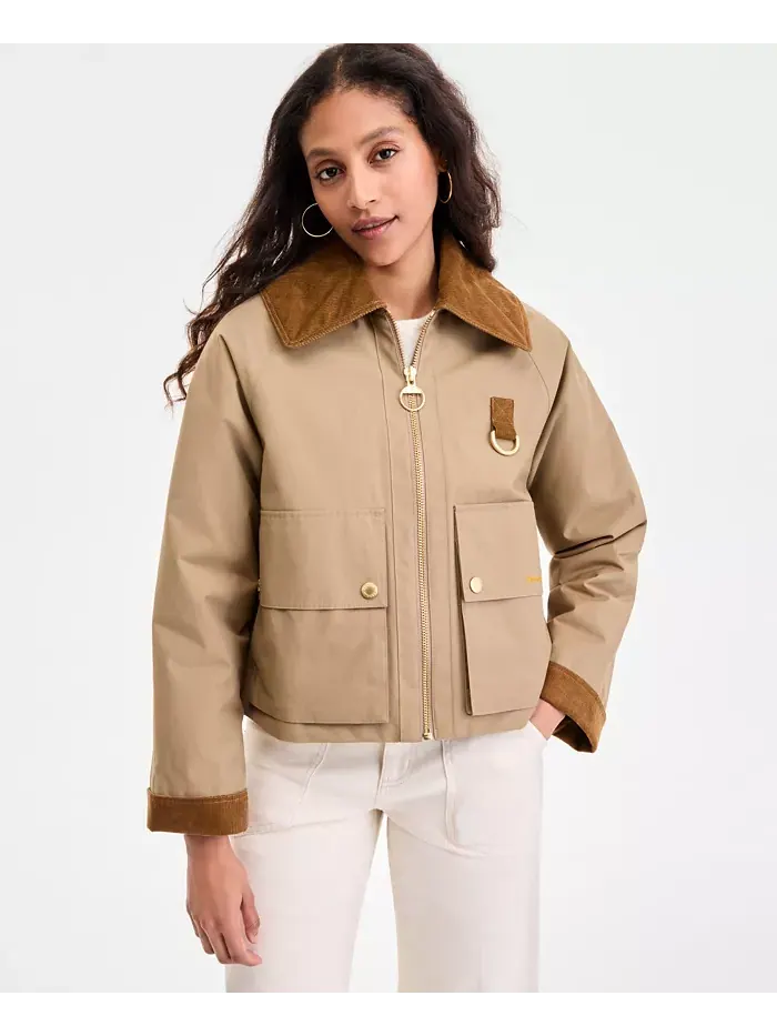 Женская куртка Nora с большим воротником Barbour — изображение 1 из 4, коричневый/темно-синий