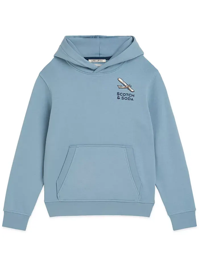 Мальчики 8-16 лет худи со стильным принтом Scotch & Soda — синий