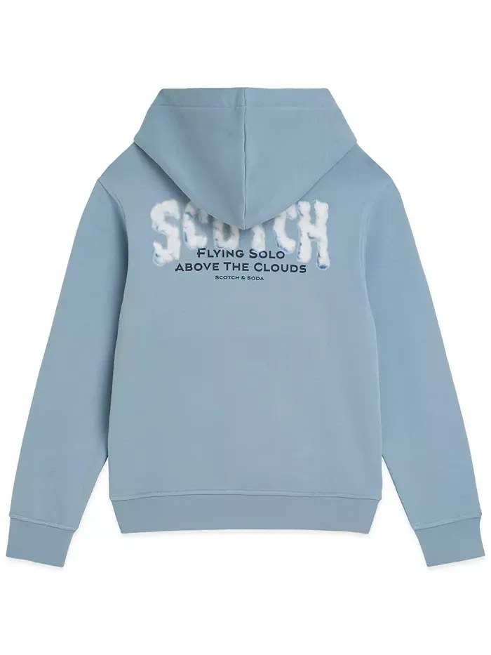 Мальчики 8-16 лет худи со стильным принтом Scotch & Soda — изображение 2 из 3, синий
