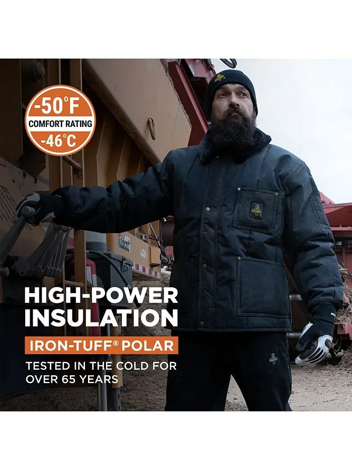 Мужская утепленная куртка Polar из туфа с мягким флисовым воротником RefrigiWear — изображение 2 из 7, темно-синий