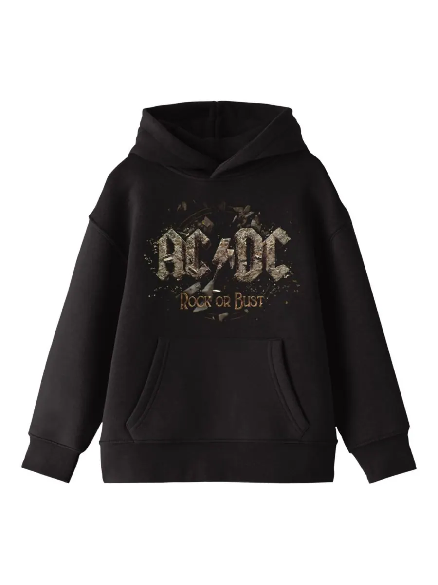 Детская футболка с длинным рукавом, черная, с логотипом AC/DC и изображением бумбокса AC/DC — черный