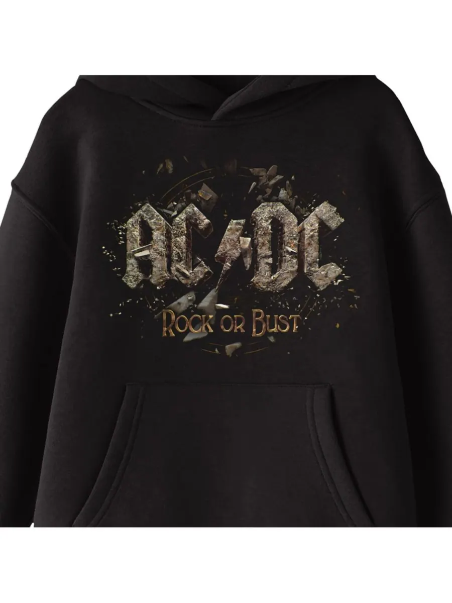 Детская футболка с длинным рукавом, черная, с логотипом AC/DC и изображением бумбокса AC/DC — изображение 2 из 3, черный