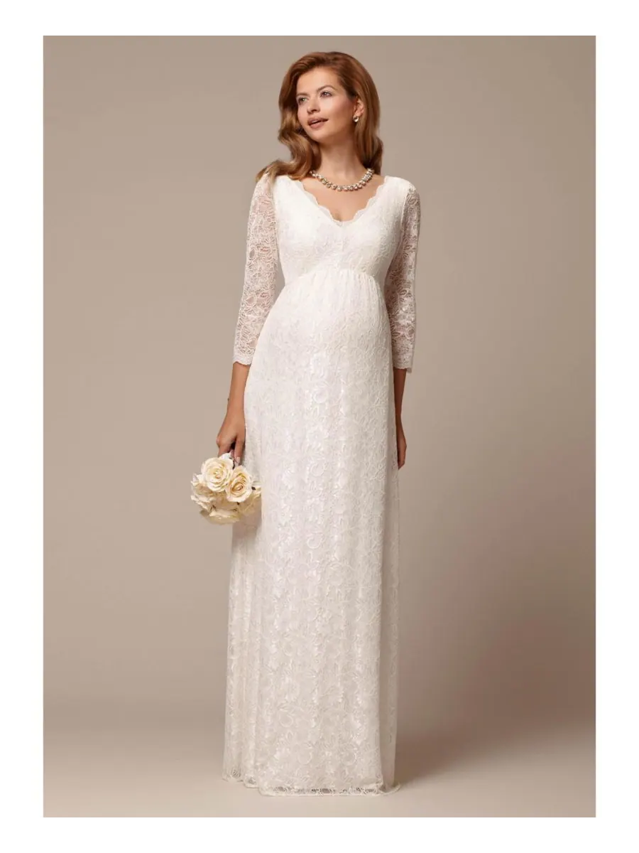 Свадебное платье Chloe Lace для беременных Tiffany Rose Maternity — изображение 3 из 8, белый