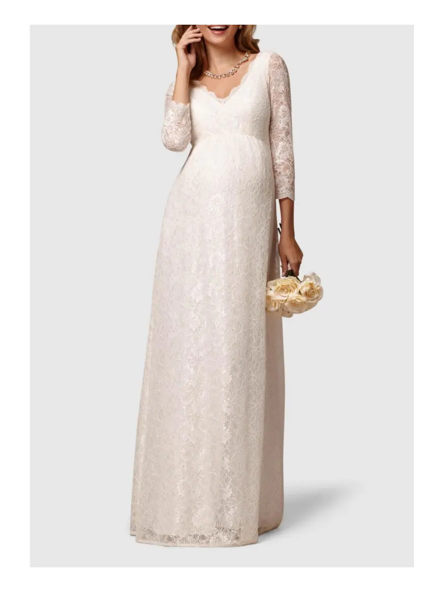 Свадебное платье Chloe Lace для беременных Tiffany Rose Maternity — изображение 5 из 8, белый