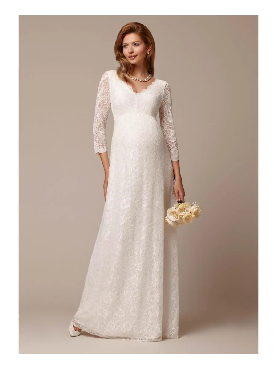 Свадебное платье Chloe Lace для беременных Tiffany Rose Maternity — изображение 6 из 8, белый