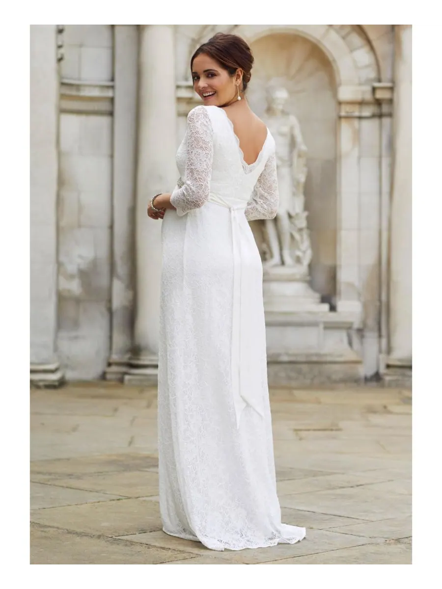 Свадебное платье Chloe Lace для беременных Tiffany Rose Maternity — изображение 7 из 8, белый