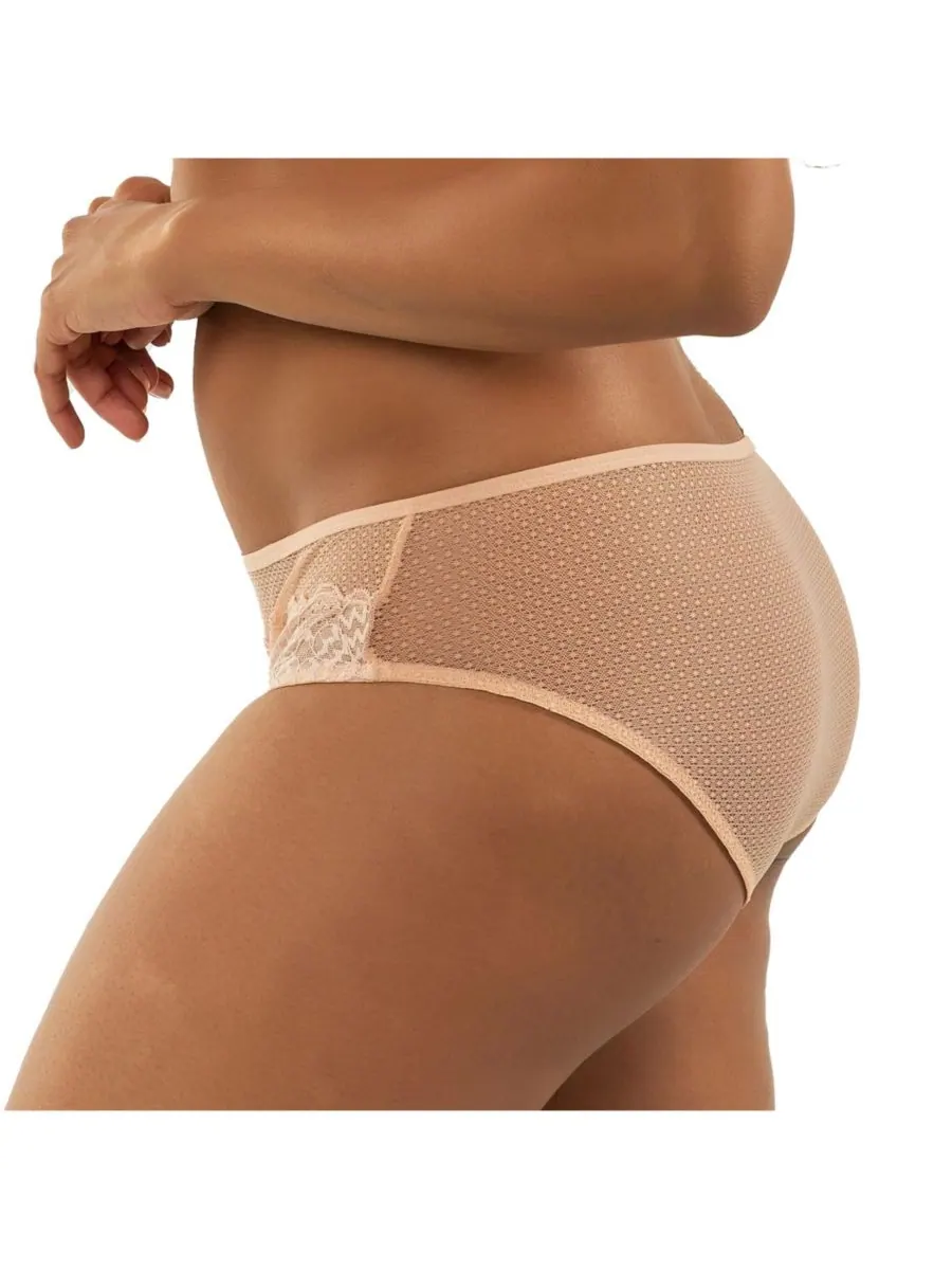 Женские трусики-хипстеры Luxlacy Pretty из кружева и сетки с удлиненным узором Камео Роза PARFAIT — изображение 2 из 4