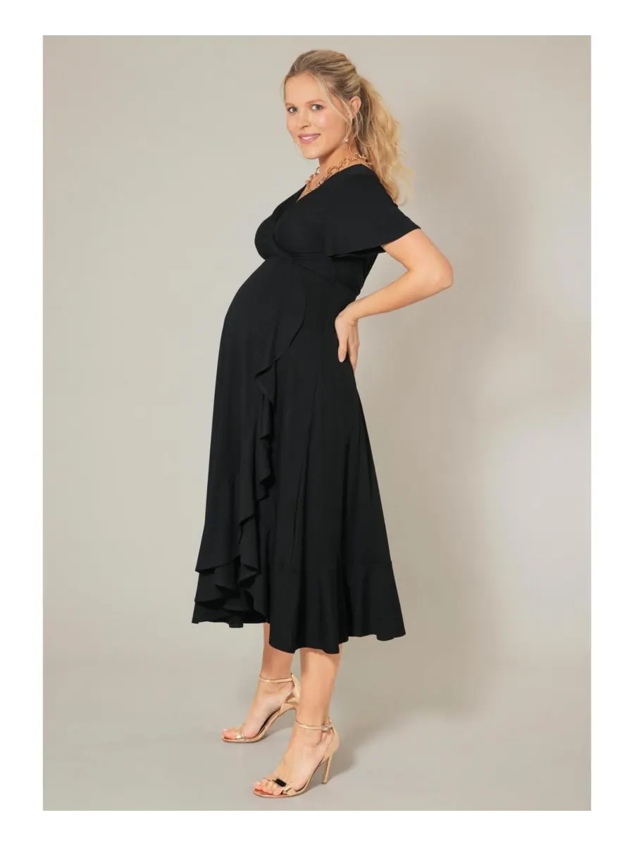 Платье-миди для беременных "водопад" Tiffany Rose Maternity — изображение 2 из 8, черный