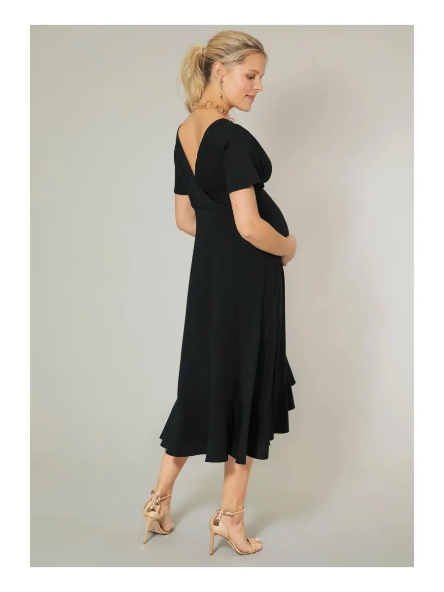 Платье-миди для беременных "водопад" Tiffany Rose Maternity — изображение 3 из 8, черный