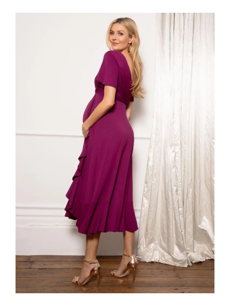 Платье-миди для беременных "водопад" Tiffany Rose Maternity — изображение 3 из 8, винный