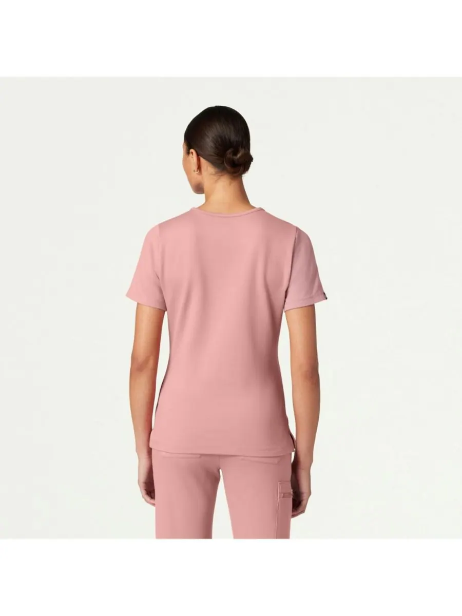 Женская медицинская рубашка Cesi с двумя карманами, облегающего кроя, V-образным вырезом — изображение 4 из 6, сирень