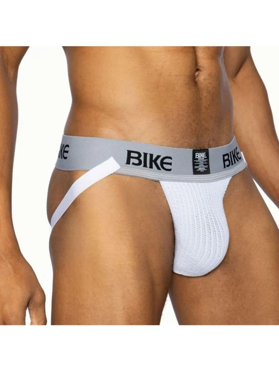 Мужские классические трусы-джокстрапы BIKE Athletic — изображение 3 из 3, белый