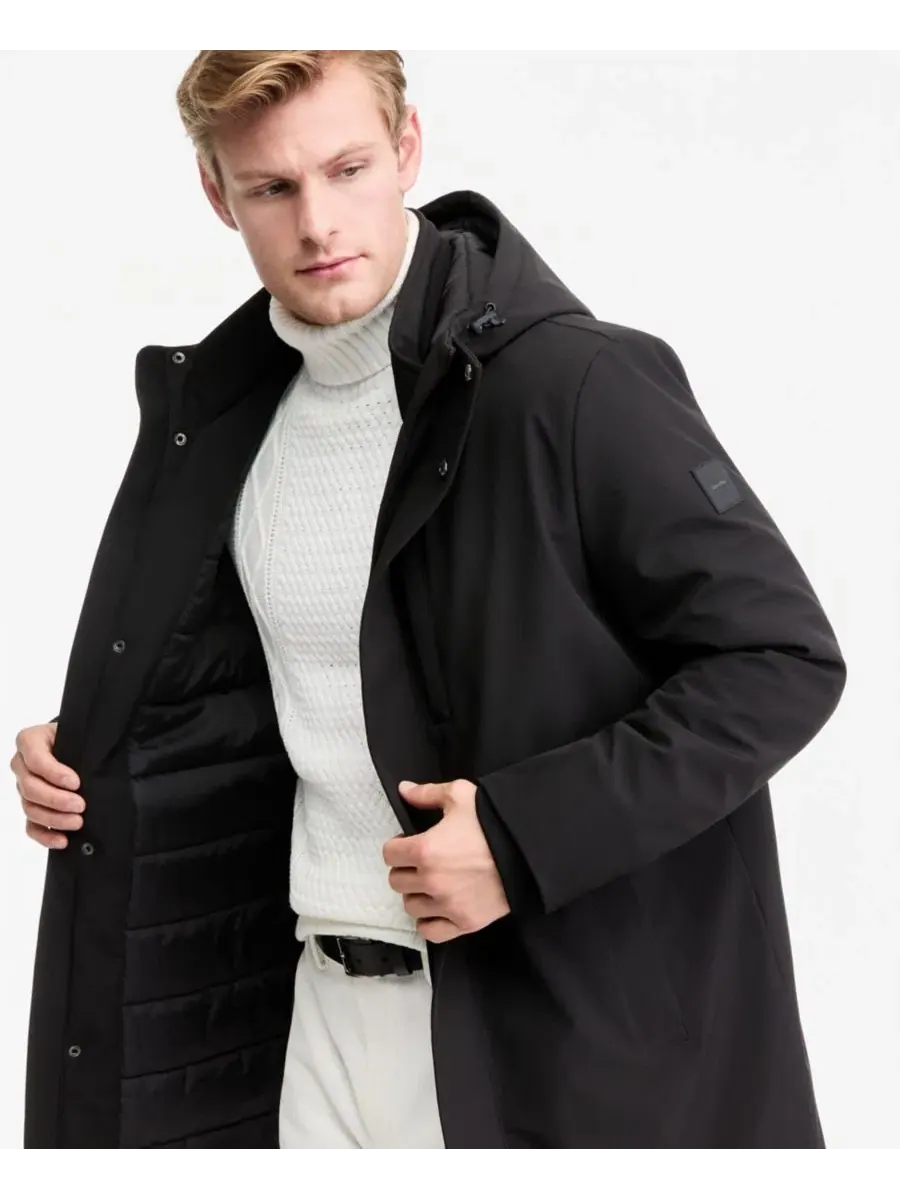 Мужская куртка-парка с капюшоном FlexTech Calvin Klein — изображение 4 из 7, черный