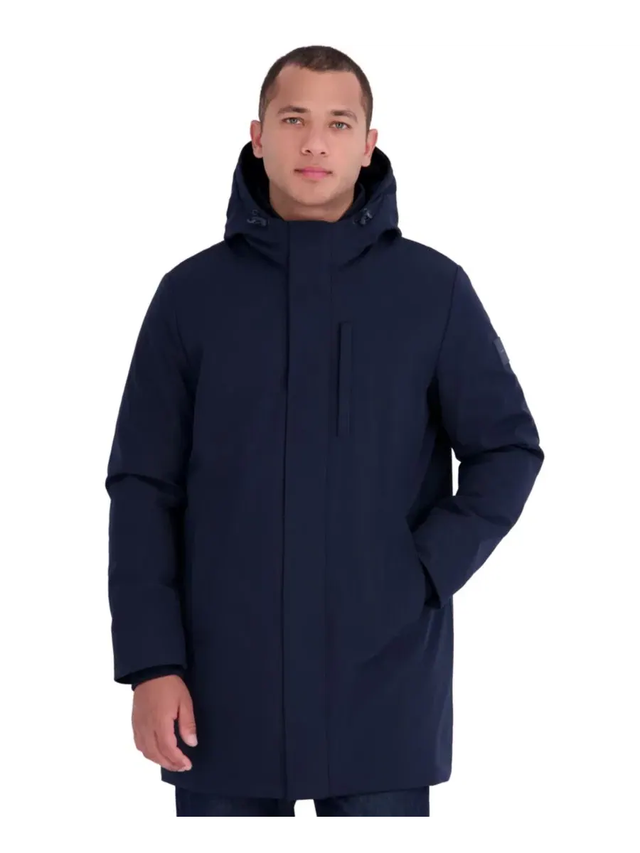 Мужской парка из софтшелла с капюшоном FlexTech Calvin Klein — изображение 1 из 5, темно-синий