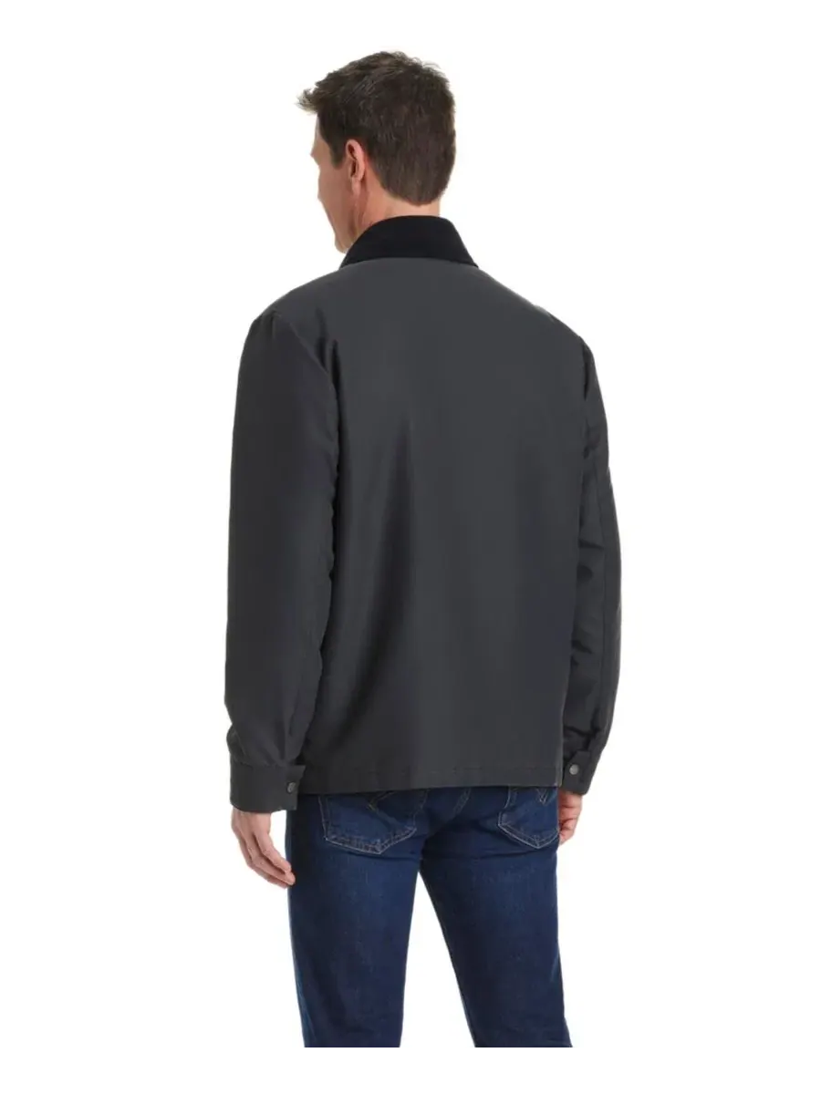 Мужская куртка-барн с вощеным хлопком, модель Waxed Barn Jacket Vince Camuto — изображение 2 из 8, черный