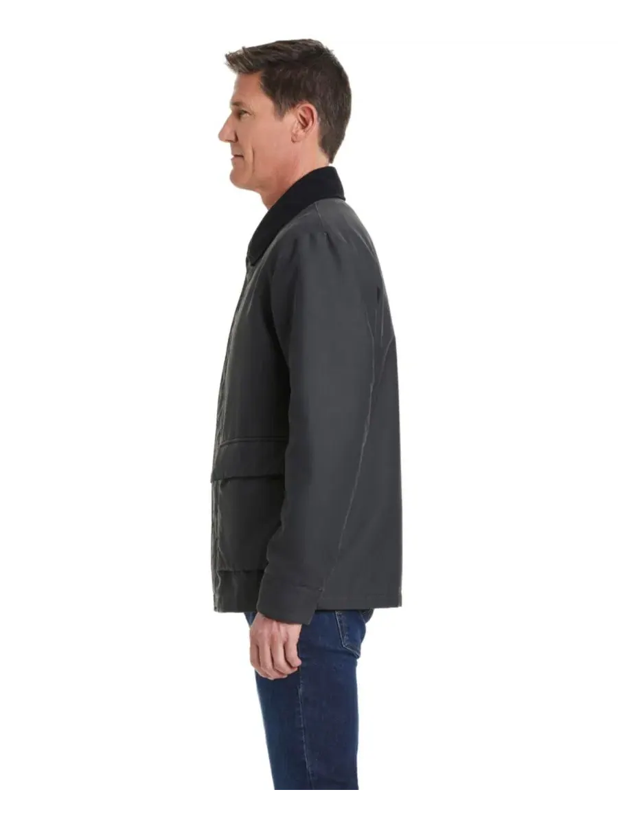 Мужская куртка-барн с вощеным хлопком, модель Waxed Barn Jacket Vince Camuto — изображение 3 из 8, черный