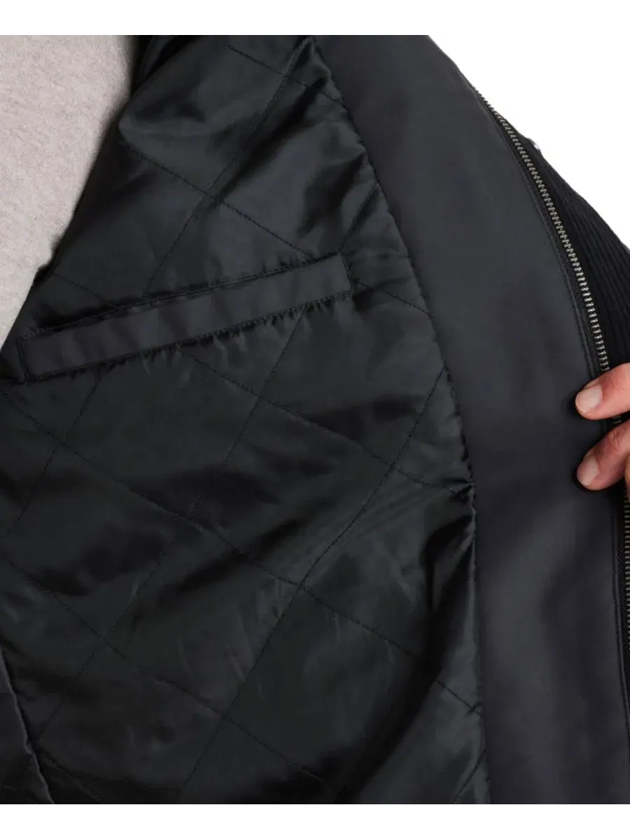 Мужская куртка-барн с вощеным хлопком, модель Waxed Barn Jacket Vince Camuto — изображение 6 из 8, черный