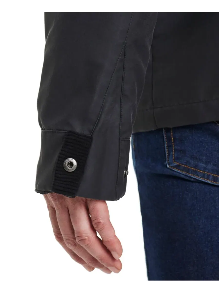 Мужская куртка-барн с вощеным хлопком, модель Waxed Barn Jacket Vince Camuto — изображение 7 из 8, черный