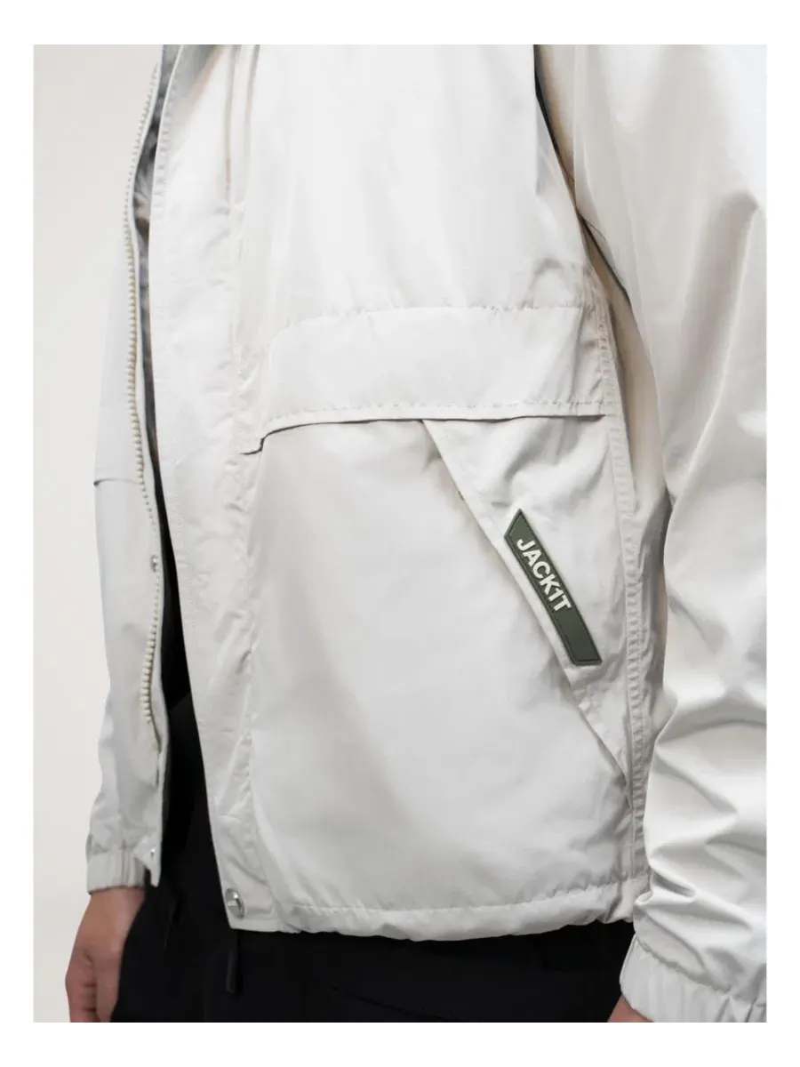Ветровка легкая мужская с капюшоном, с принтом, Atlas Lightweight Windbreaker JACK1T — изображение 6 из 7, серый