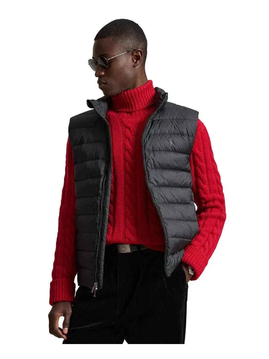 Утепленный жилет с капюшоном, модель The Colden Polo Ralph Lauren — изображение 1 из 6, черный