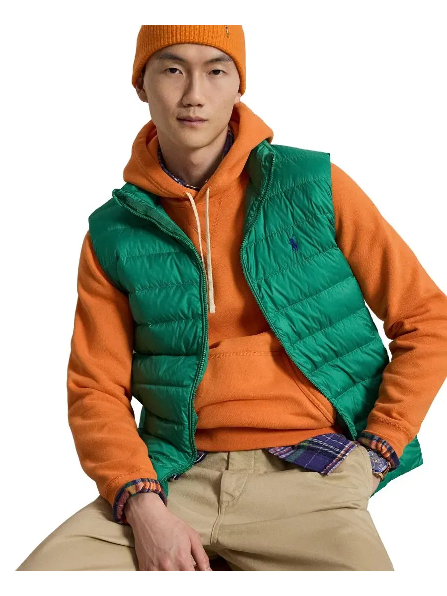 Мужской жилет The Colden Packable с наполнением из пуха Polo Ralph Lauren — изображение 3 из 7, зеленый