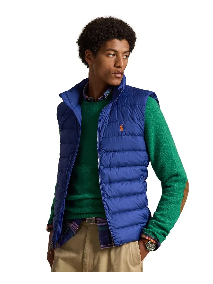 Мужской жилет утепленный с капюшоном The Colden Packable Down Vest Polo Ralph Lauren — изображение 1 из 6, синий