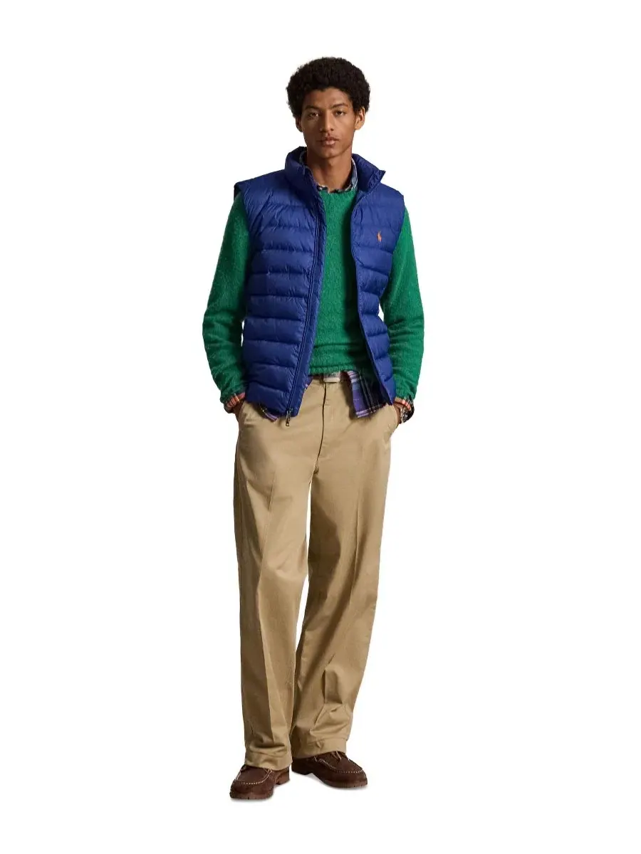 Мужской жилет утепленный с капюшоном The Colden Packable Down Vest Polo Ralph Lauren — изображение 2 из 6, синий