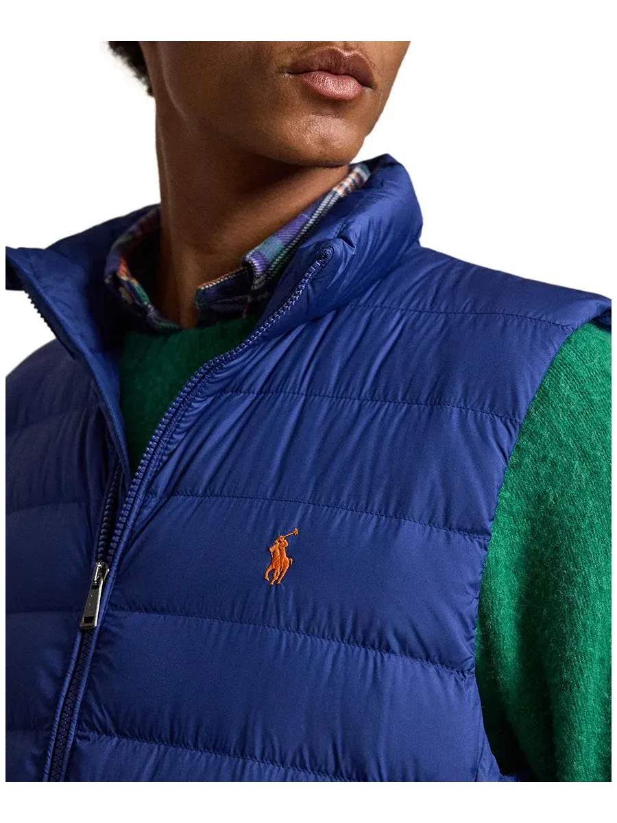 Мужской жилет утепленный с капюшоном The Colden Packable Down Vest Polo Ralph Lauren — изображение 3 из 6, синий