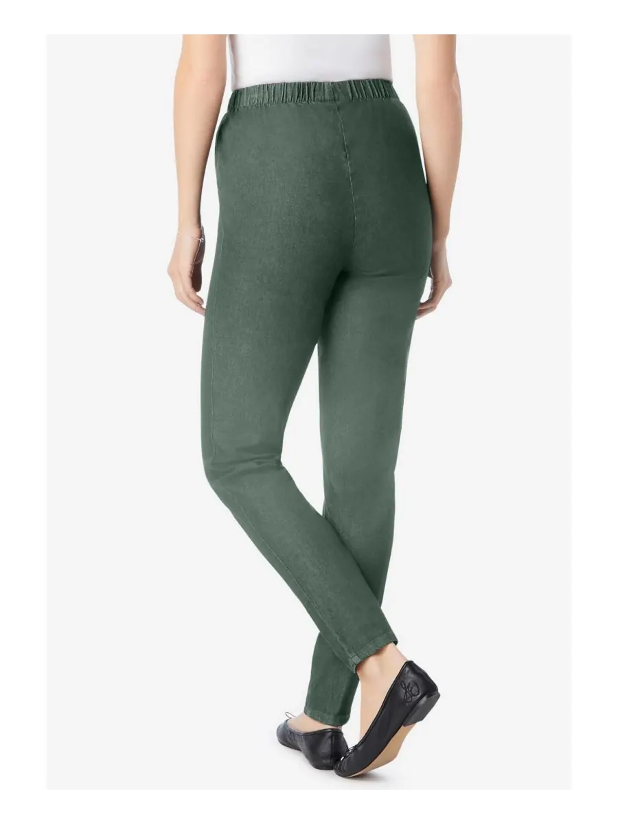 Женские джинсы Within Pull-On с эластичным поясом из эластичного денима Fineline Woman Within — изображение 2 из 3