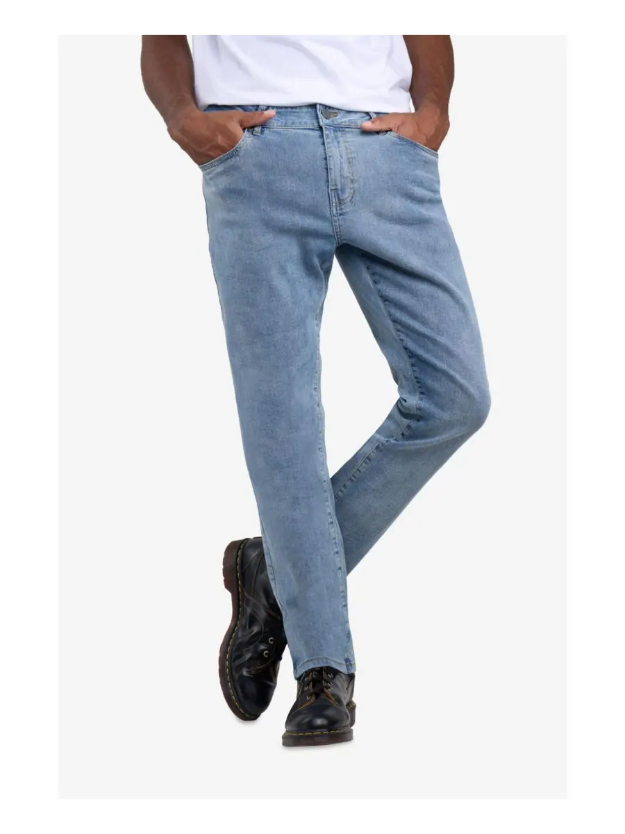 Мужские джинсы SPRING + MERCER Super Soft Slim Fit SPRING + MERCER — изображение 4 из 6, средняя отмывка