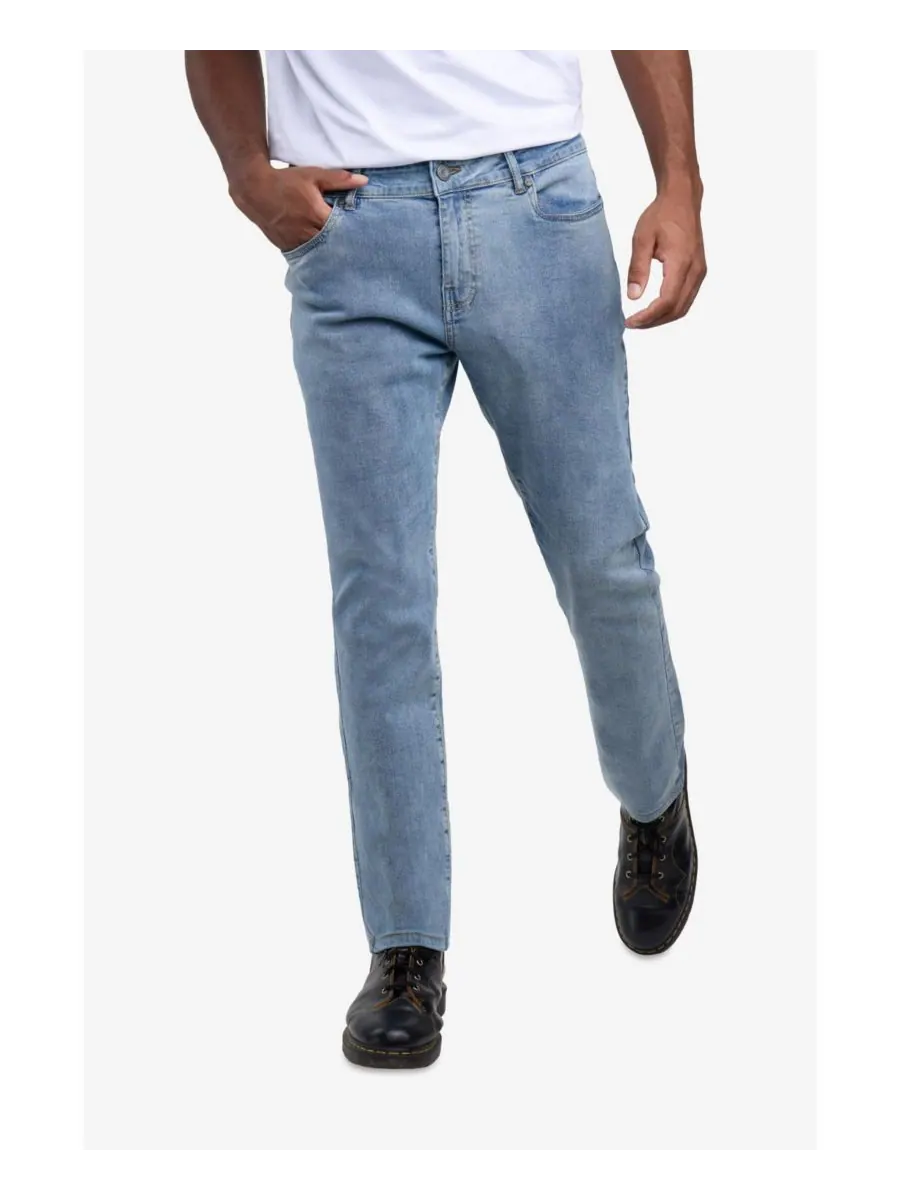 Мужские джинсы SPRING + MERCER Super Soft Slim Fit SPRING + MERCER — изображение 5 из 6, средняя отмывка