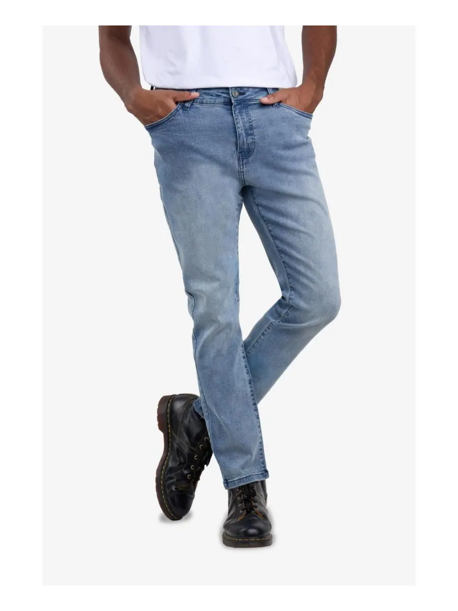 Мужские джинсы SPRING + MERCER Super Soft Slim Fit SPRING + MERCER — изображение 4 из 6, светлый синий