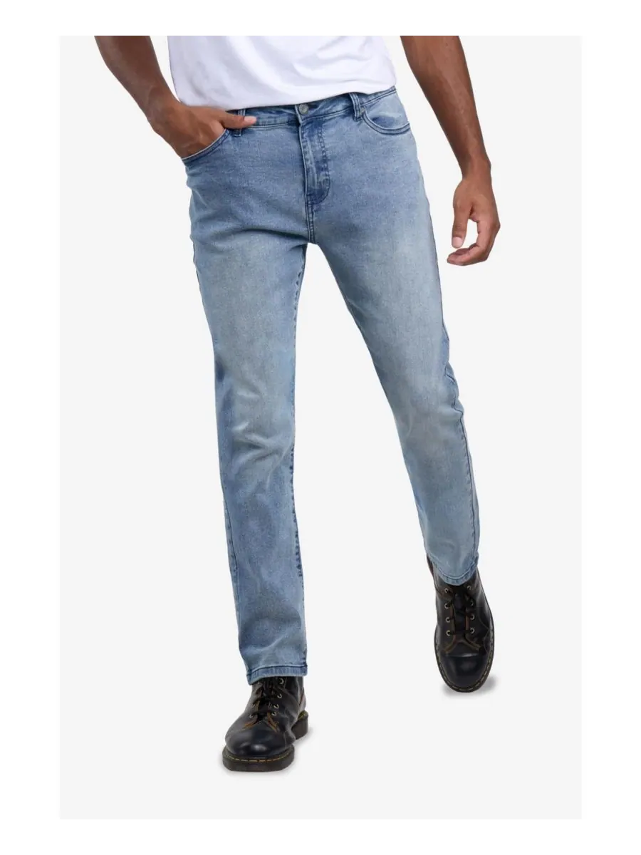 Мужские джинсы SPRING + MERCER Super Soft Slim Fit SPRING + MERCER — изображение 6 из 6, светлый синий