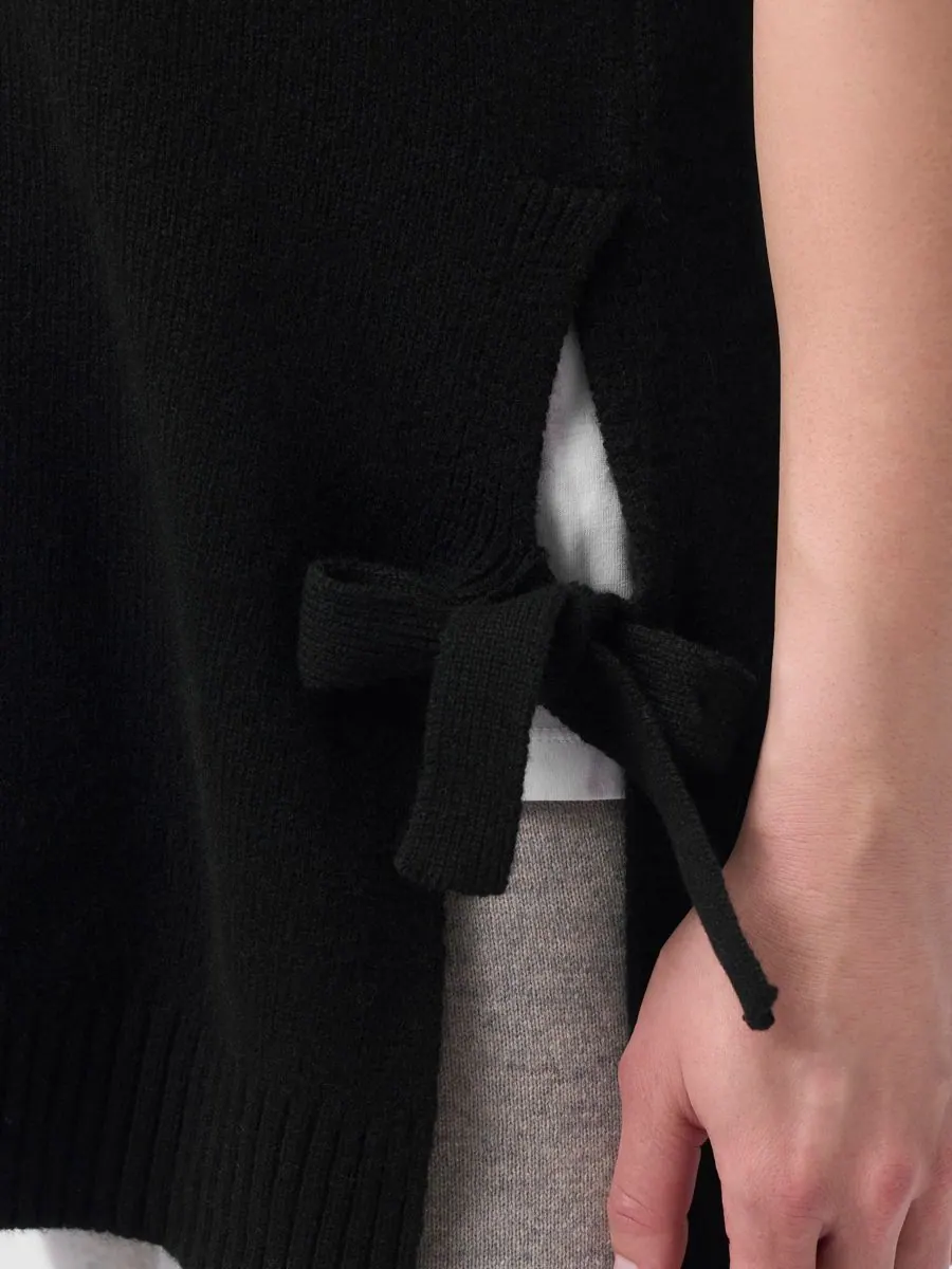 Кашемировый топ для беременных с V-образным вырезом Gobi Cashmere — изображение 6 из 8, черный-синий графитовый