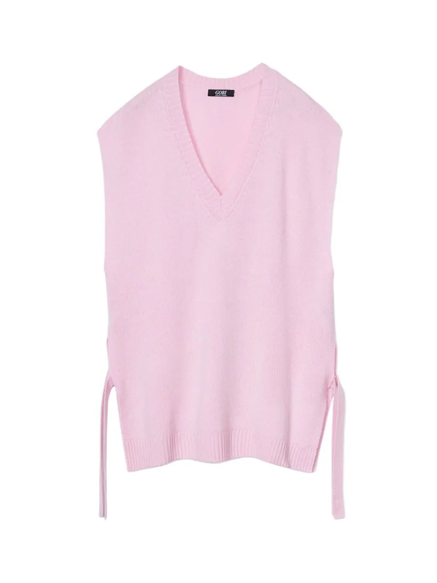 Кашемировый топ для беременных с V-образным вырезом Gobi Cashmere — розовый