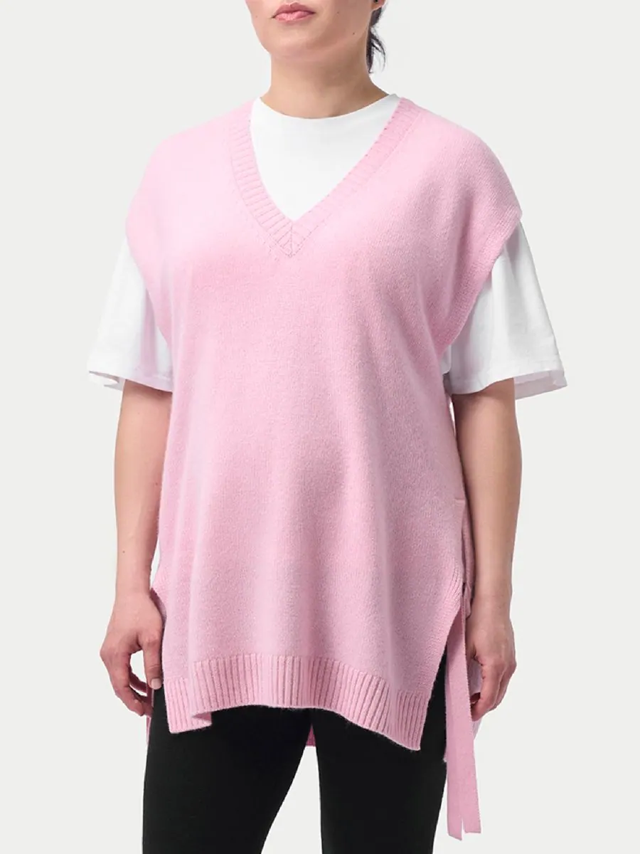 Кашемировый топ для беременных с V-образным вырезом Gobi Cashmere — изображение 2 из 9, розовый-розовый