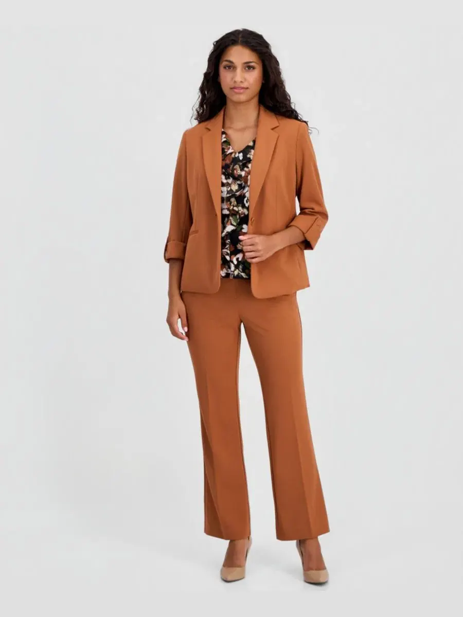 Блуза с коротким рукавом, с рюшами Anne Klein Essentials — изображение 3 из 4, черный мульти