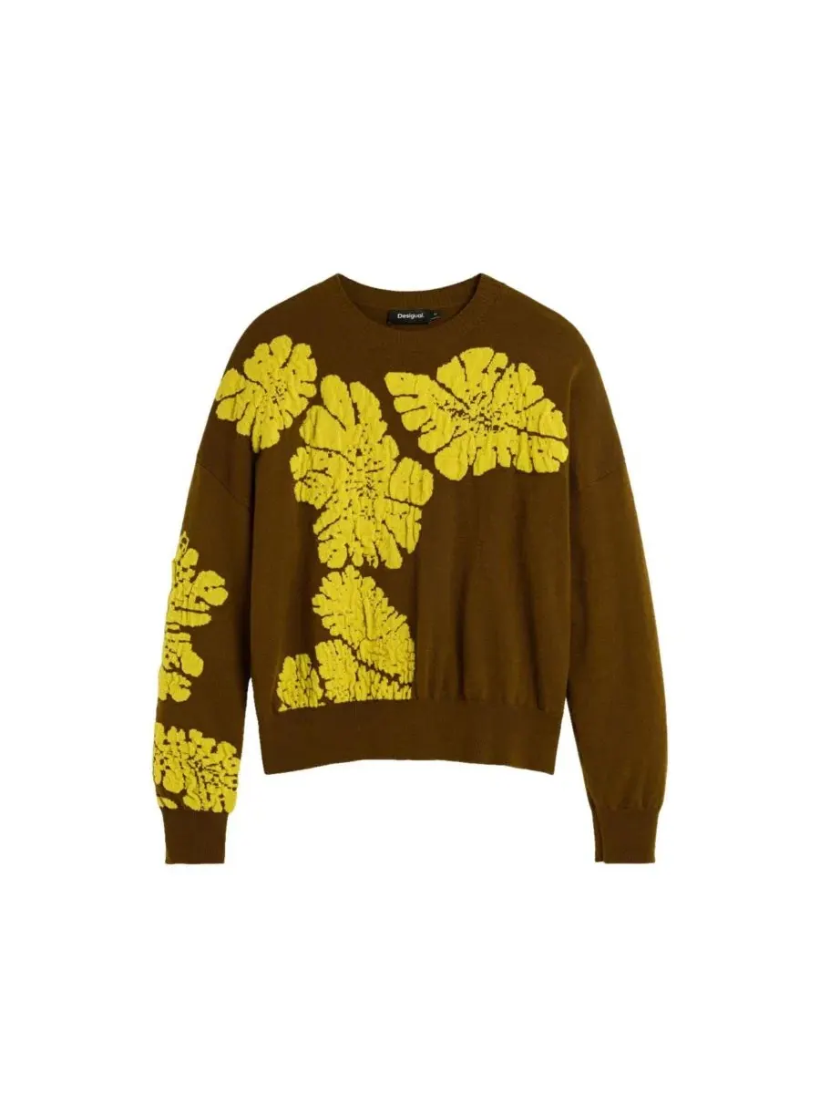Женский джемпер с жаккардовым цветочным принтом, модель M. C. Lacroix Jacquard Floral Sweater — изображение 6 из 6