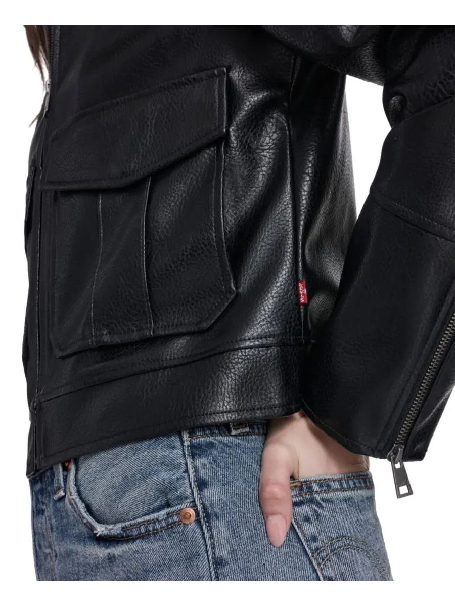 Куртка из экокожи с молнией Levi's — изображение 4 из 5, черный