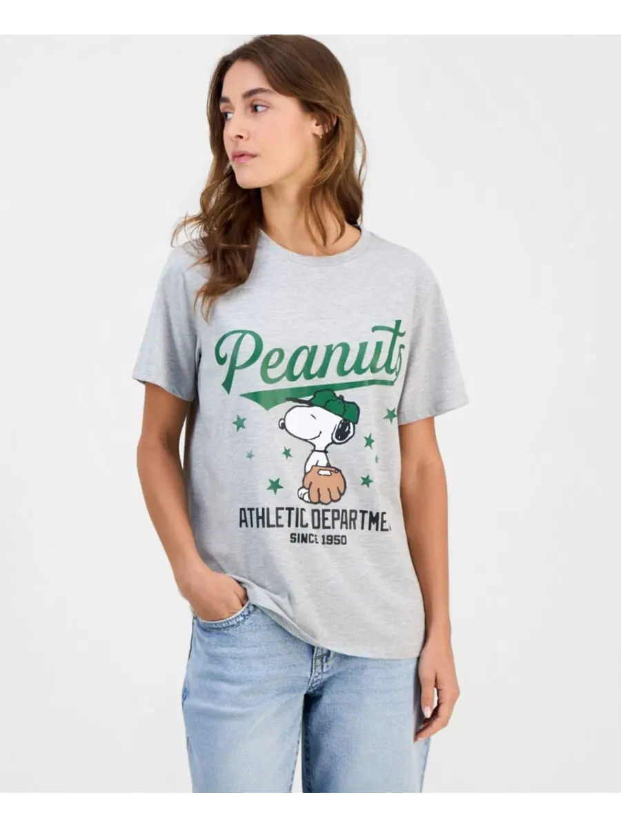 Футболка с принтом Snoopy Baseball Short-Sleeve T-Shirt Grayson Threads, The Label — серый