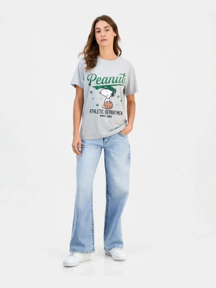Футболка с принтом Snoopy Baseball Short-Sleeve T-Shirt Grayson Threads, The Label — изображение 3 из 4, серый