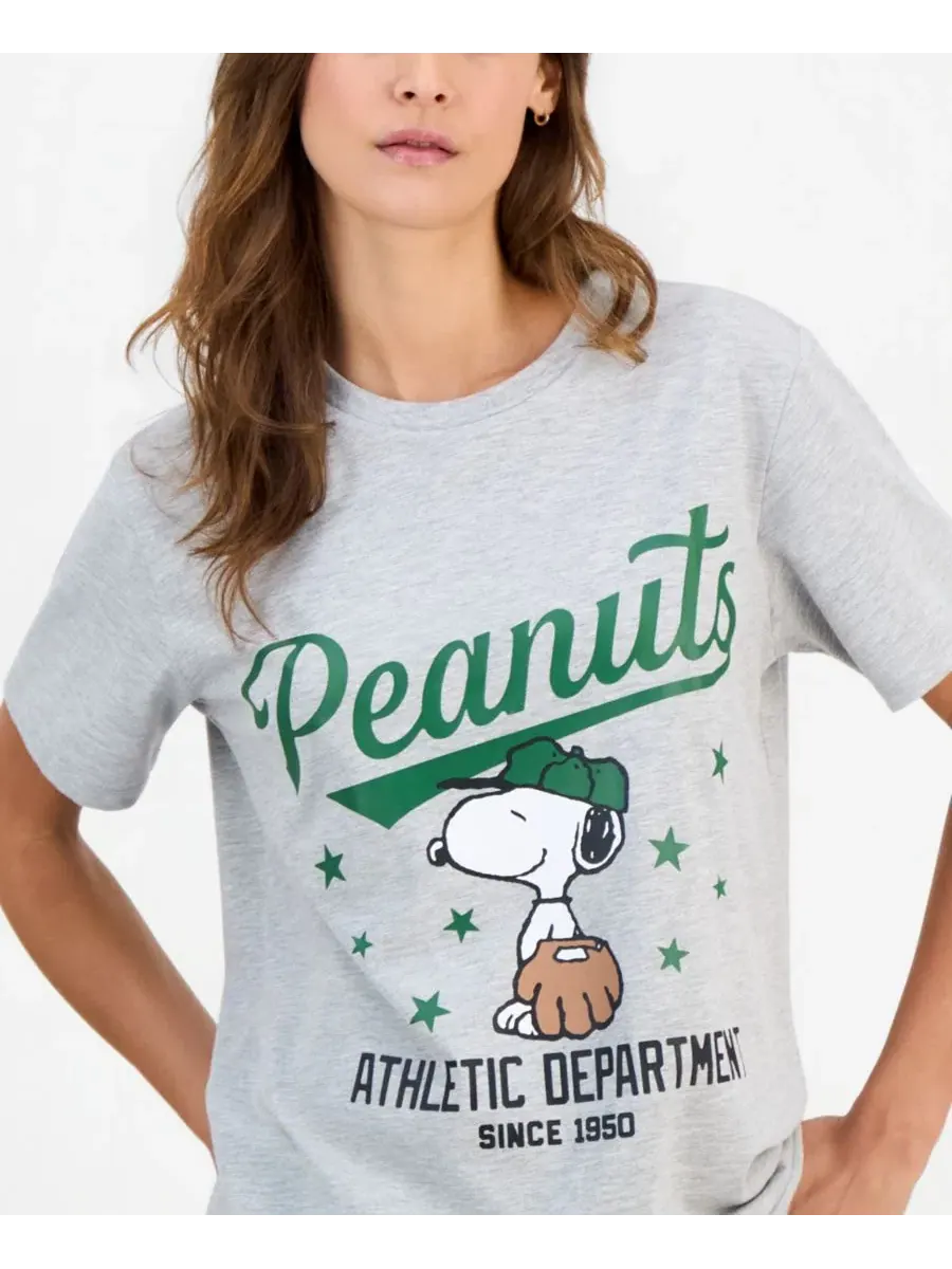Футболка с принтом Snoopy Baseball Short-Sleeve T-Shirt Grayson Threads, The Label — изображение 4 из 4, серый